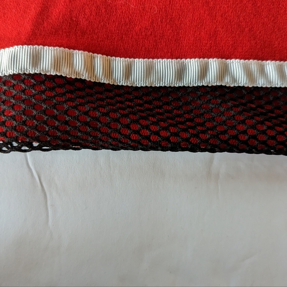 Forever 21 Track Wide Flare Leg Pants L Red Fishnet Stripe Pants Y2K - Picture 2 of 11